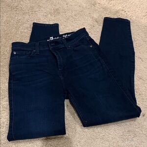 7 For All Mankind Dark Indigo High Rise Jeans